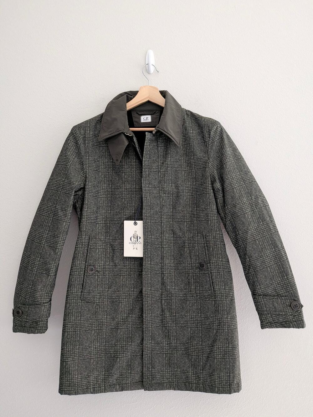 NWT Men's C.P. Company Padded Softshell Jacket Tweed Patterned IT 44  Small $799